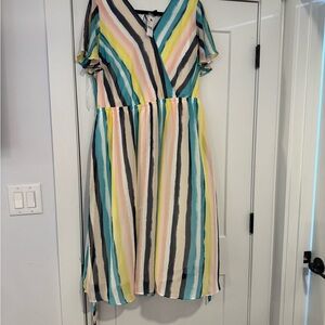 Lane Bryant Colorful Striped Midi Dress